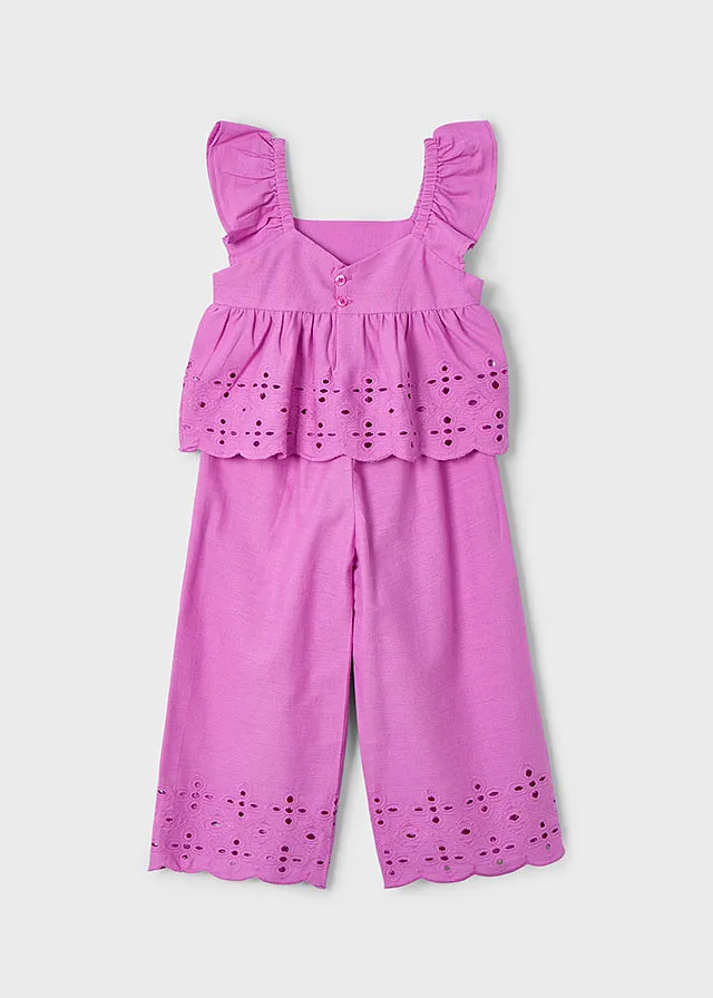 Conjunto Pantalón largo perforado