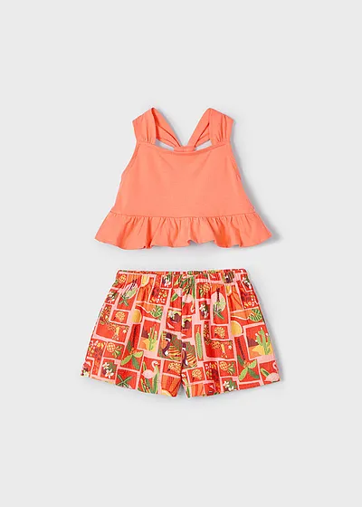 Conjunto short punto crepe