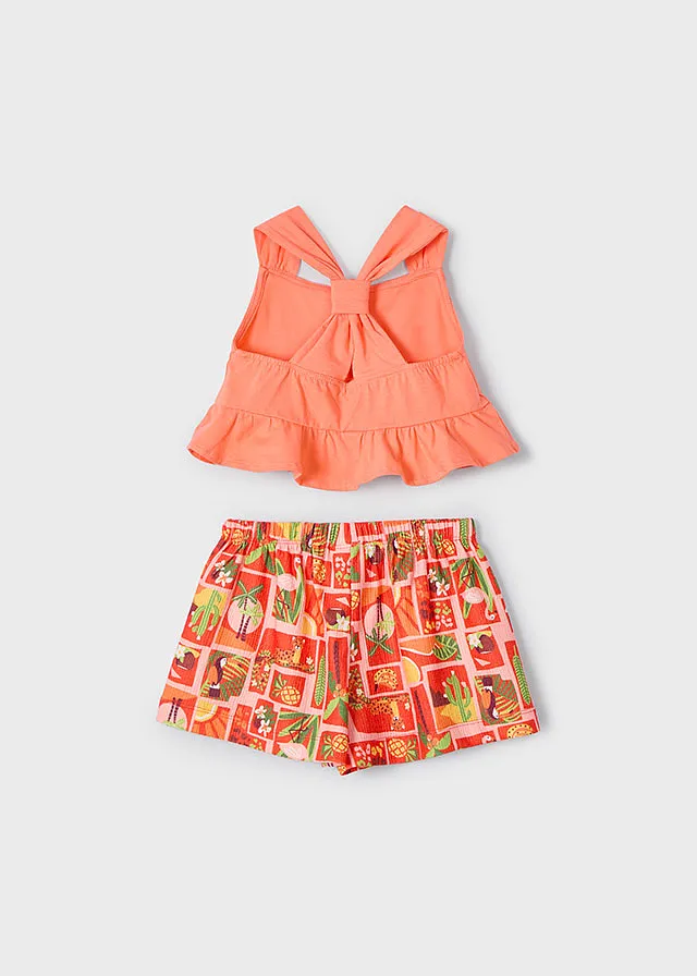 Conjunto short punto crepe