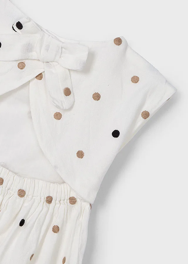 Vestido topos bordados