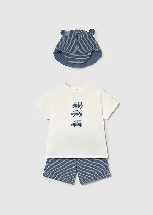 Conjunto short con gorro 3 piezas