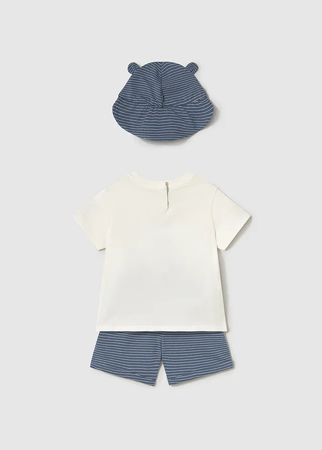 Conjunto short con gorro 3 piezas