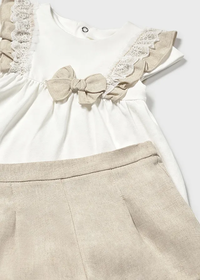 Conjunto bermuda combinado lino